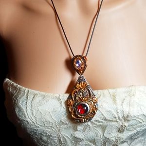 Handmade polymer clay necklace